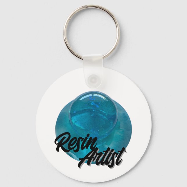 Resin Artist Blue Sphere  Keychain (Front)