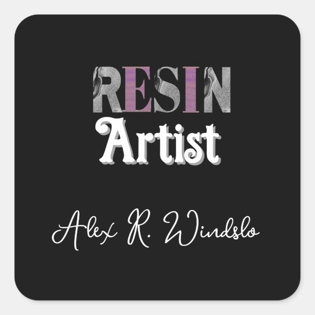 Resin Artist Personalized  Square Sticker (Front)