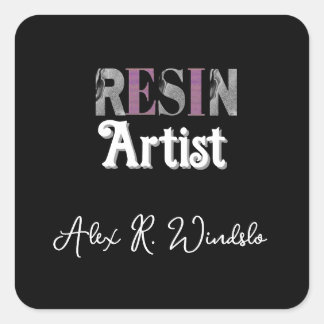Resin Artist Personalized Square Sticker