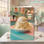 Resin Banana Sundae Granddaughter's Birthday   Card<br><div class="desc">Indulge in a birthday treat that’s as "oddly satisfying" as it is sweet! This unique birthday card features a hyper-realistic, glass-like vanilla sundae draped with a translucent glossy glaze and perfectly smooth banana slices. Set against a dreamy retro pastel bakery backdrop, this design captures the satisfying, ASMR-inspired aesthetic of polished...</div>