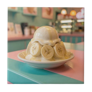 Resin Banana Sundae Retro Ice Cream Shop Ceramic Tile