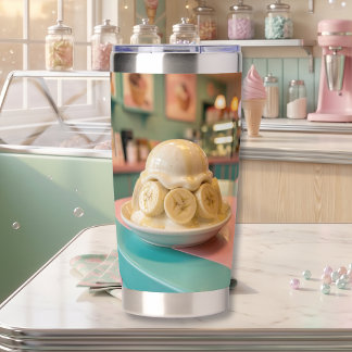 Resin Banana Sundae | Retro Ice Cream Shop Insulated Tumbler