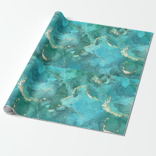 Resin design Wrapping Paper teal