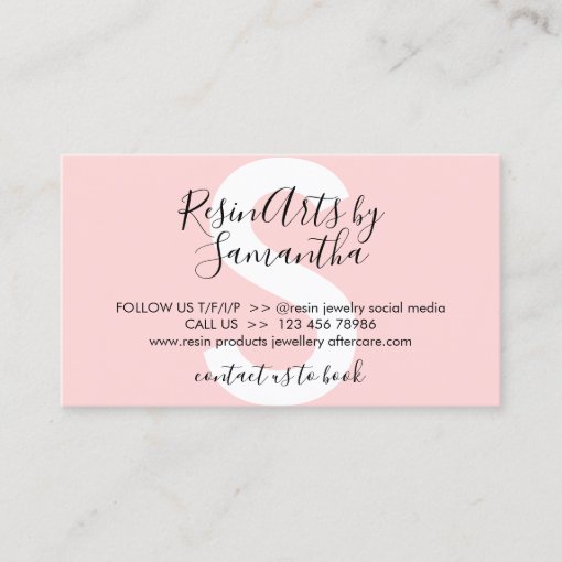 Resin Products Care Instructions Business Card | Zazzle