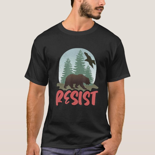 Resis Alt Us National Parks Resist Graphic Bear Te T-Shirt (Front)