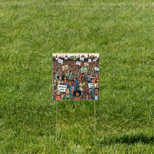 Resist and Impeach Trump Sign (Insitu)