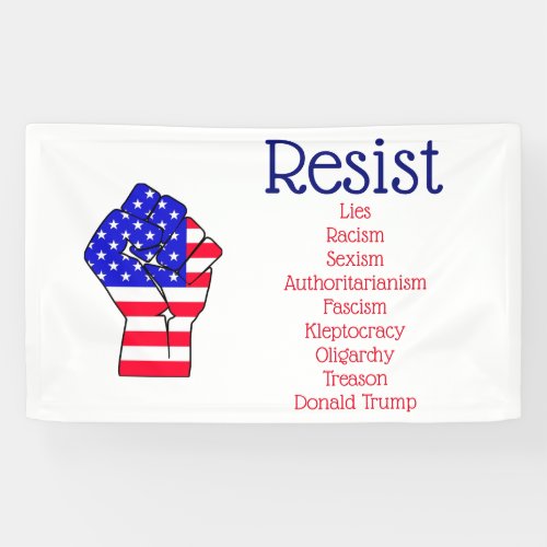 Resist Anti Donald Trump Outdoor Political Banner