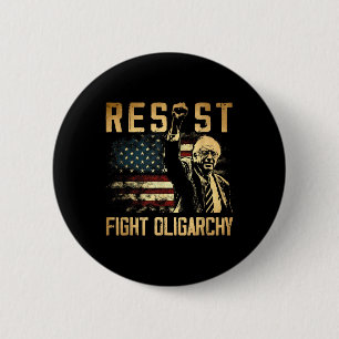 Resist Bernie Sanders Fight Oligarchy Freedom Prot Button
