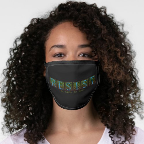 Resist Black All Over Cotton  Poly Blend Facemask Face Mask