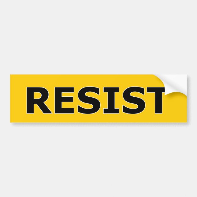 RESIST - Black on Yellow Bumper Sticker (Front)