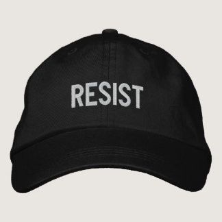 Resist black white embroidered baseball cap