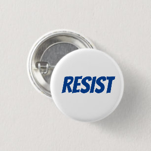 "Resist" blue letters - Button