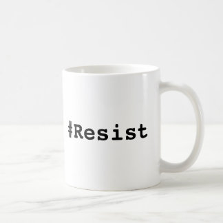 #Resist, Bold Black Text on White Mug