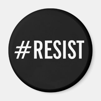 #Resist, bold white text on black magnet