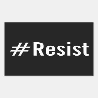 #Resist, bold white text on black stickers