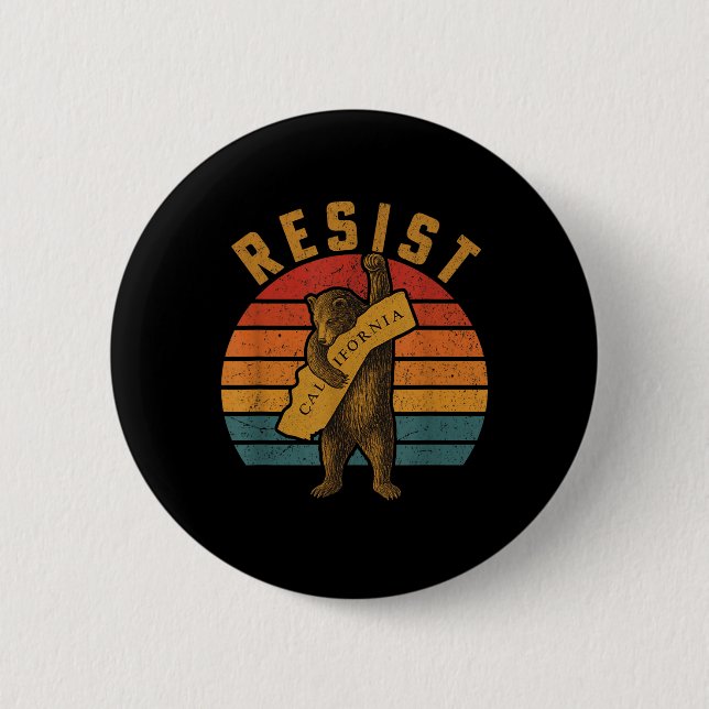 Resist California Bear  Button (Front)