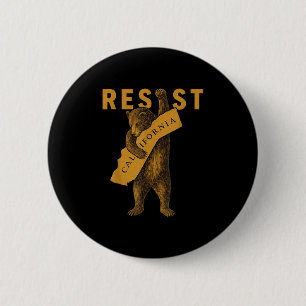 Resist California Bear Button