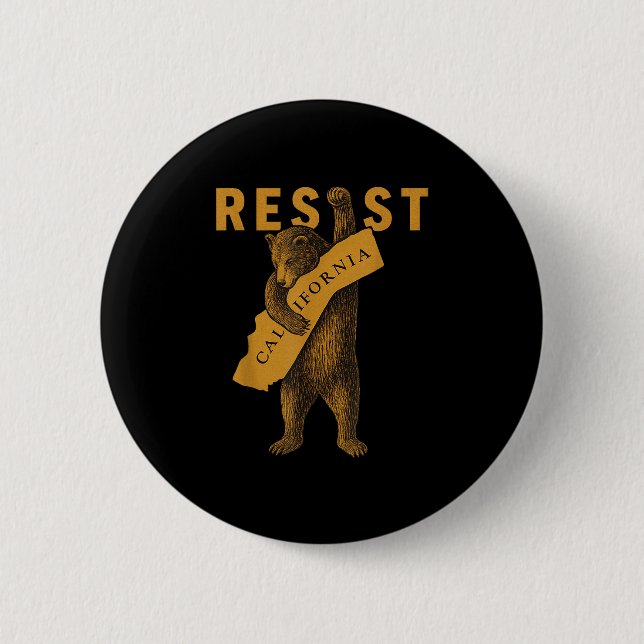 Resist California Bear  Button (Front)