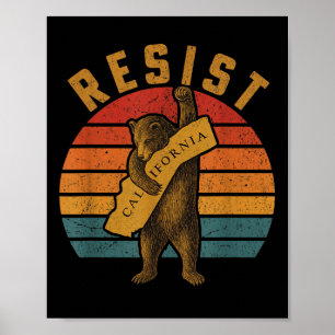 Resist California Bear Poster