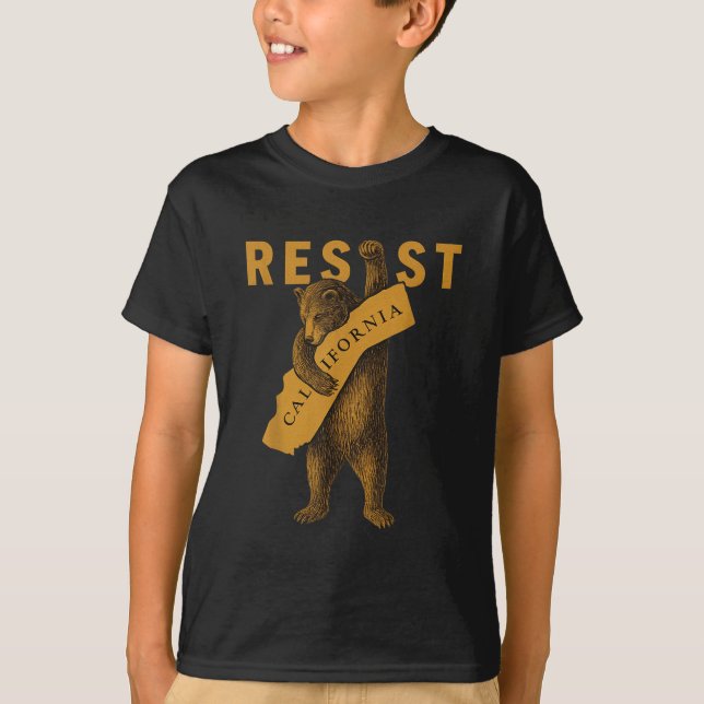 Resist California Bear  T-Shirt (Front)