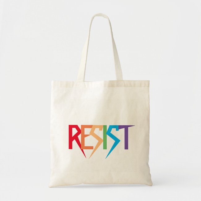 Resist Colorful Rainbow Tote Bag