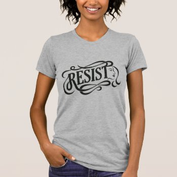 Resist Crewneck Tee - Heather Gray by AshleyLewisDesign at Zazzle