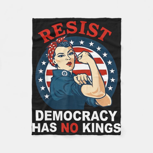 Resist democracy has kings woman's girl america fleece blanket (Front)