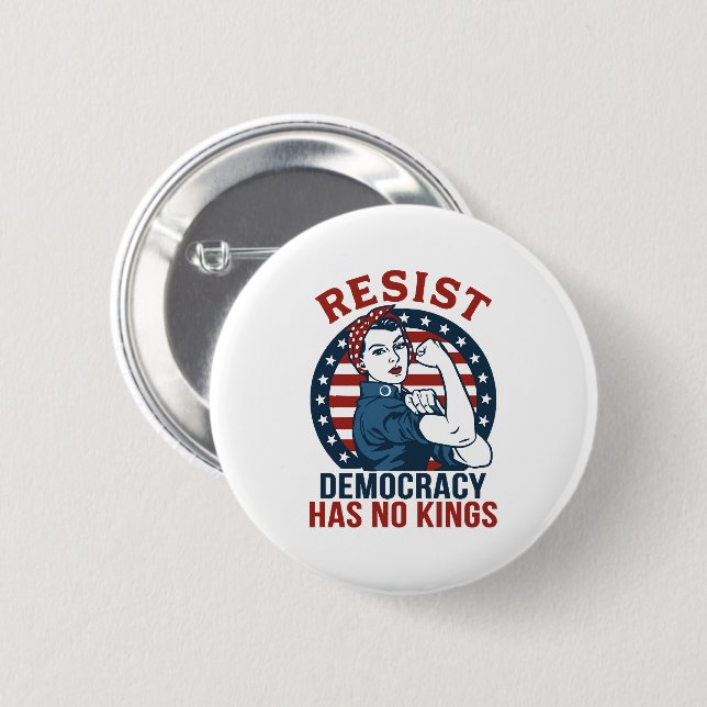 Resist Democracy has no kings Button (Front & Back)