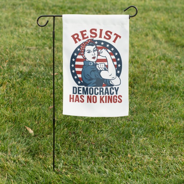 resist democracy has no kings garden flag (In SItu)