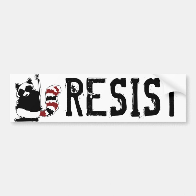 Resist Donald Trump Raccoon "Resist Fist" Bumper Sticker (Front)