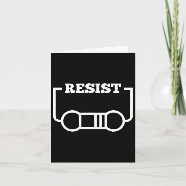 Resist Electricity Funny Physics Shirt Math Jokes  Card (Front)