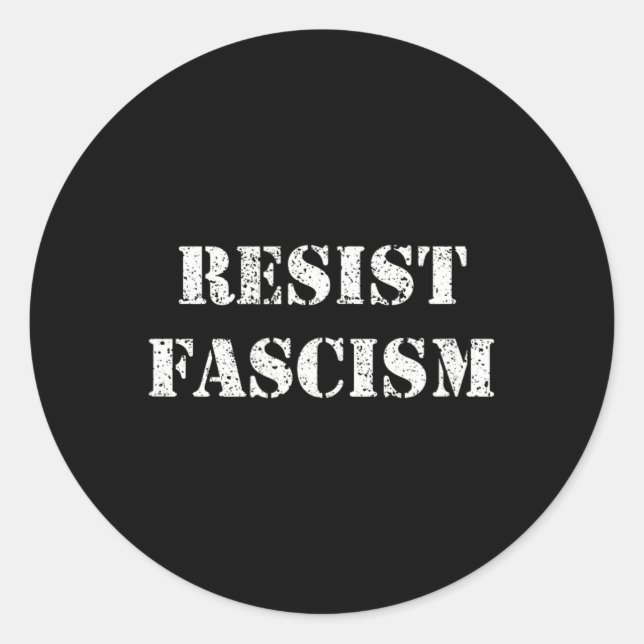 Resist Fascism  Classic Round Sticker (Front)