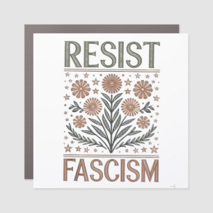 Resist Fascism Floral Transgender LGBTQ Anti-Trump Car Magnet