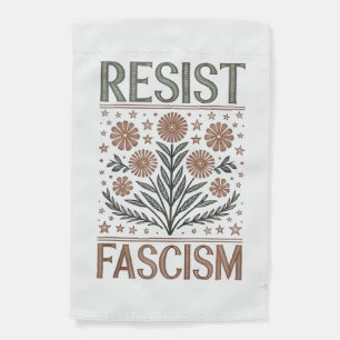 Resist Fascism Floral Transgender LGBTQ Anti-Trump Garden Flag