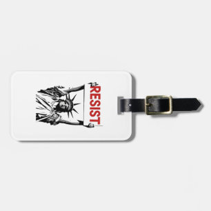 Resist Fascism Floral Transgender LGBTQ Anti-Trump Luggage Tag