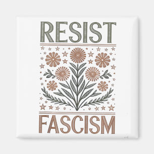 Resist Fascism Floral Transgender LGBTQ Anti-Trump Magnet