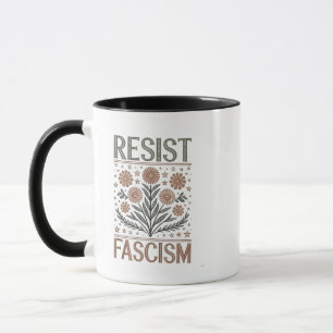 Resist Fascism Floral Transgender LGBTQ Anti-Trump Mug