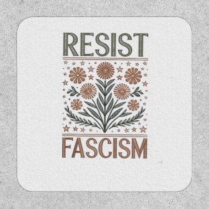 Resist Fascism Floral Transgender LGBTQ Anti-Trump Patch