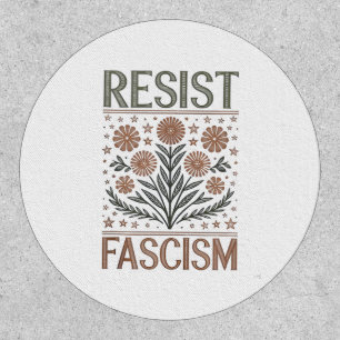 Resist Fascism Floral Transgender LGBTQ Anti-Trump Patch