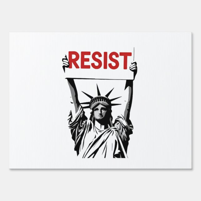 Resist Fascism Floral Transgender LGBTQ Anti-Trump Sign (Front)
