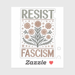 Resist Fascism Floral Transgender LGBTQ Anti-Trump Sticker