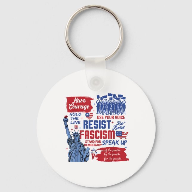 Resist Fascism  Keychain (Front)