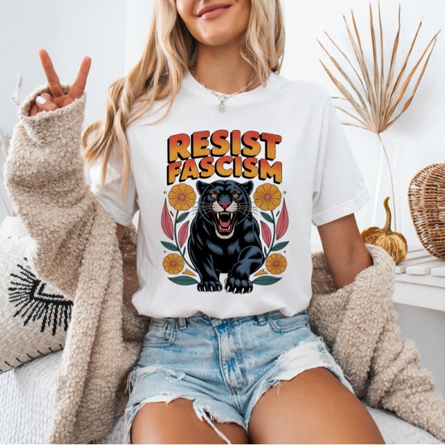RESIST Fascism Panther Anti-Trump Anti-Fascist  T-Shirt (Creator Uploaded)