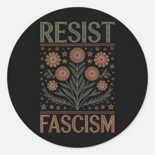 Resist Fascism Protest Trump Anti Trump _3 Classic Round Sticker