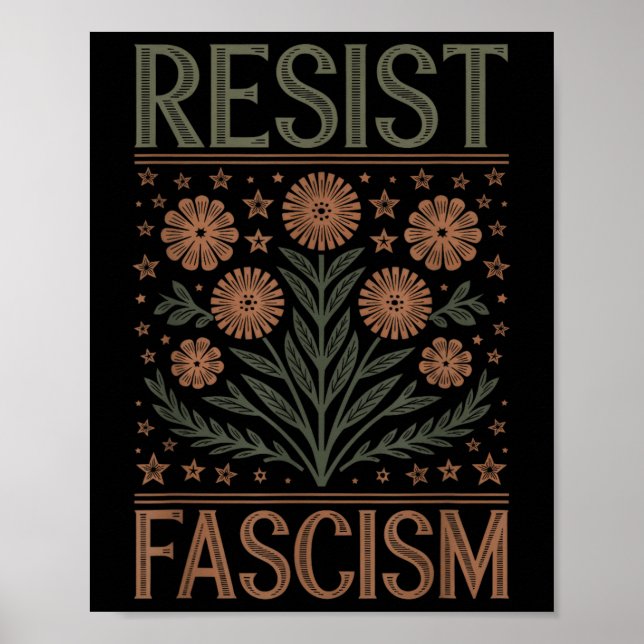 Resist Fascism Protest Trump Anti Trump _3  Poster (Front)