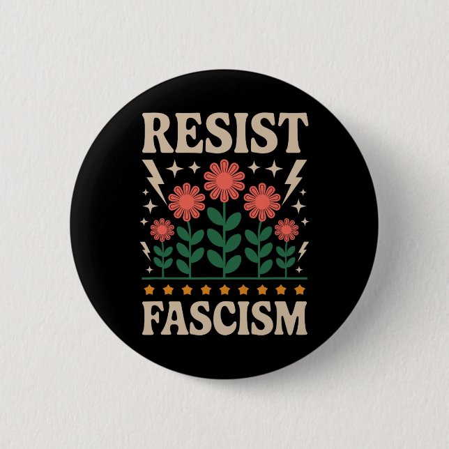 Resist Fascism Protest Trump Anti Trump 5  Button (Front)