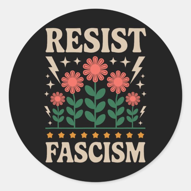 Resist Fascism Protest Trump Anti Trump 5  Classic Round Sticker (Front)