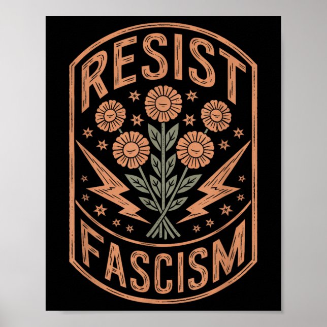 Resist Fascism Protest Trump Anti Trump _5  Poster (Front)