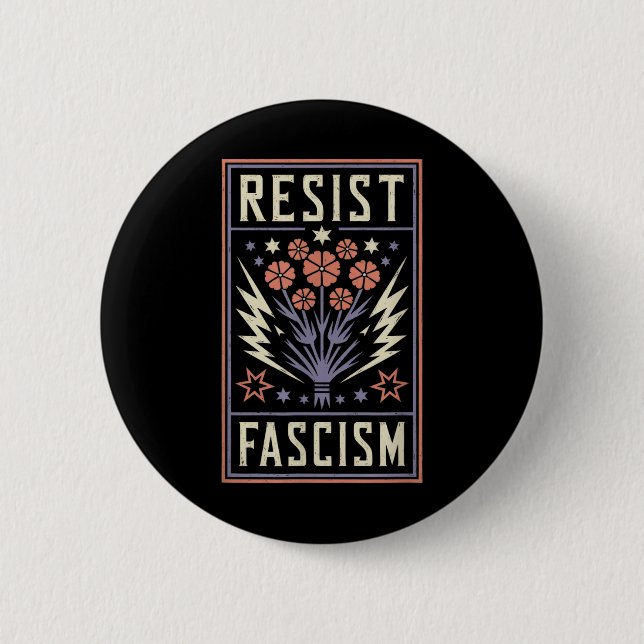 Resist Fascism Protest Trump Anti Trump _6  Button (Front)