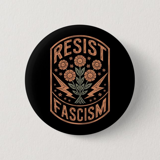 Resist Fascism Protest Trump Anti Trump  Button (Front)